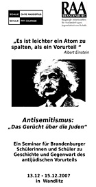 Flyer RAA Seminar Antisemitismus